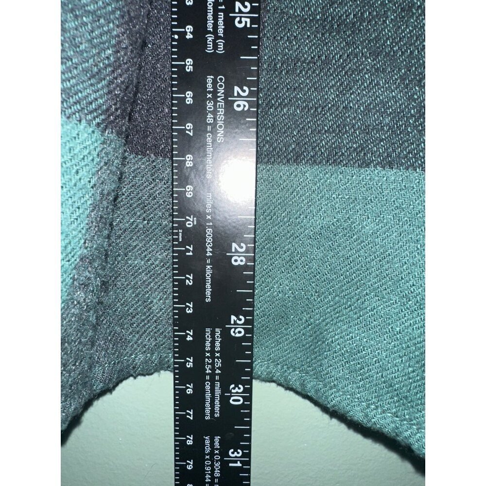 American Eagle Size L Plaid Button Down Blouse Ruffle Hem Boho Retro Y2K Vintage - Picture 7 of 8